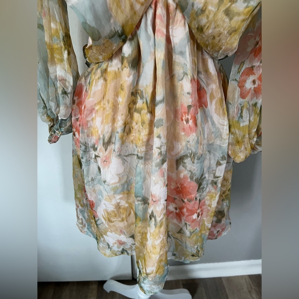 NWT All About May Woman’s Pastel Sheer Lightweight Boho Polyester Dress Size 6 - Picture 3 of 16
